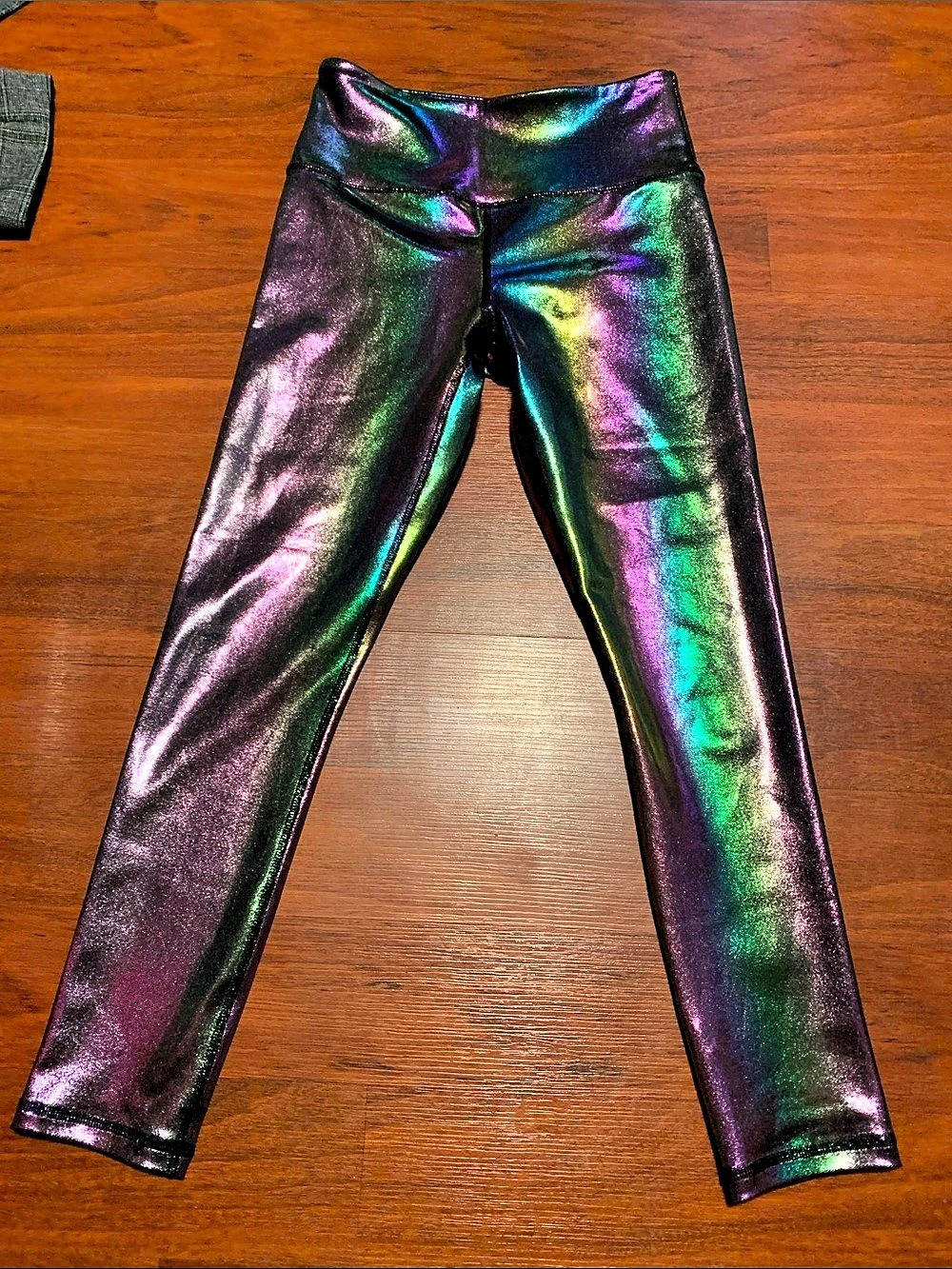 Zyia Active Light n Tight Hi-Rise Legging Metallic Leggings Purple & Green Size